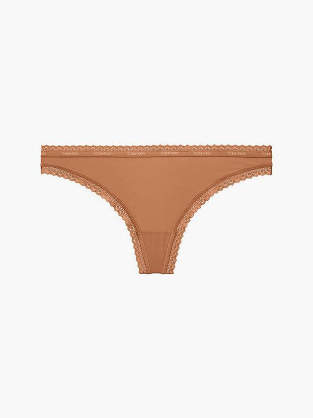 Calvin Klein USA Bottoms Up Womens Thong Brown 9547136-DR